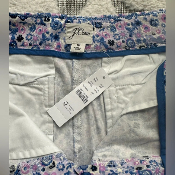 NWT J. Crew Floral Purple Blue Print Stretch 16” Chino Shorts | 10 - Picture 4 of 8